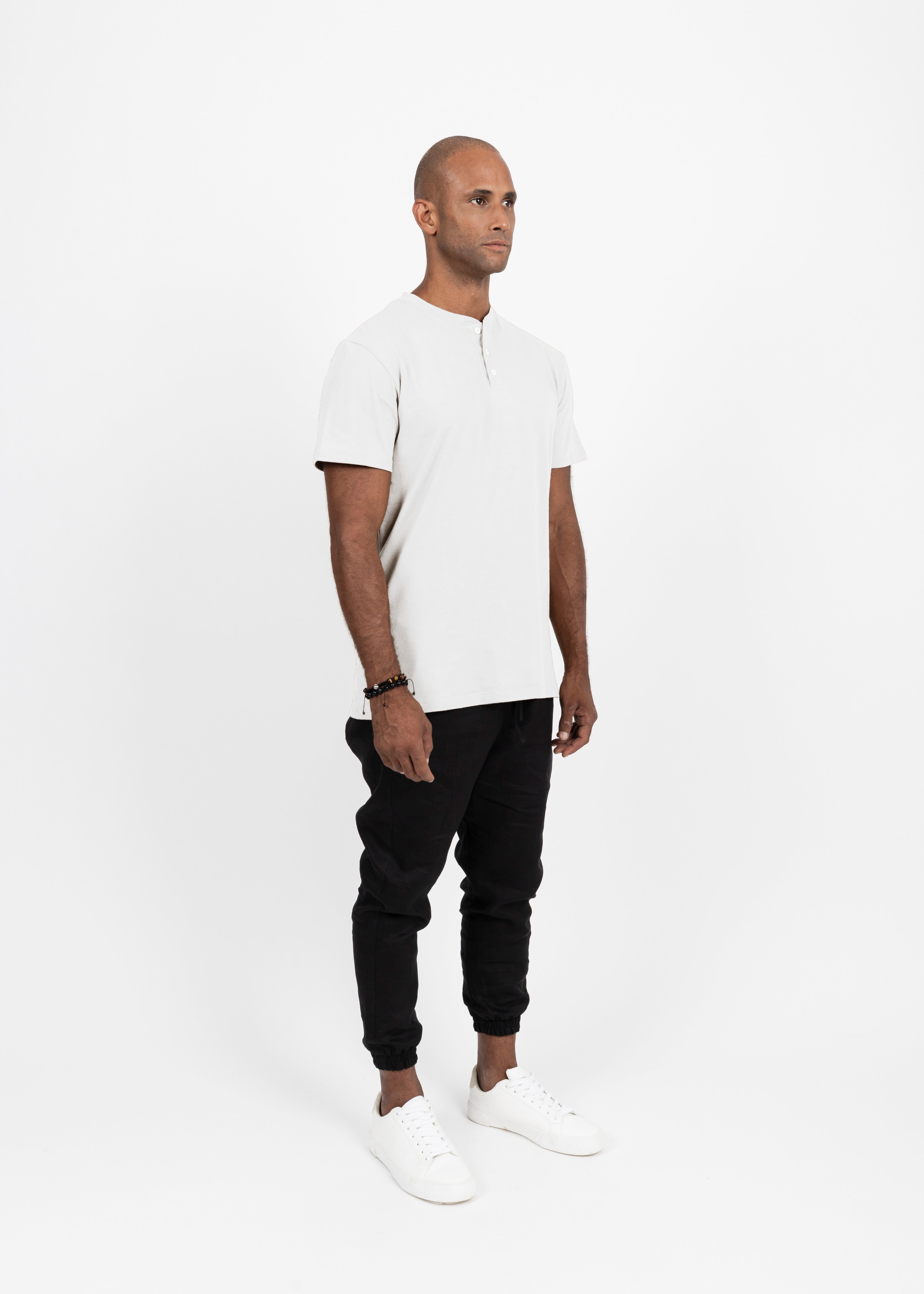 SUNSET BUTTON WHITE T-SHIRT - DE LA ROSA TULUM