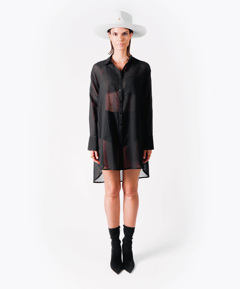 BALANCE OVERSIZED BLACK SHIRT - DE LA ROSA TULUM