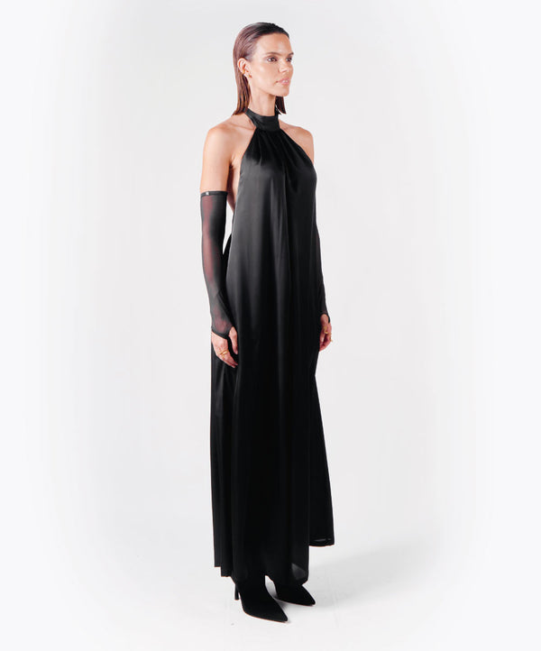 CONQUER HALTER BLACK JUMPSUIT - DE LA ROSA TULUM