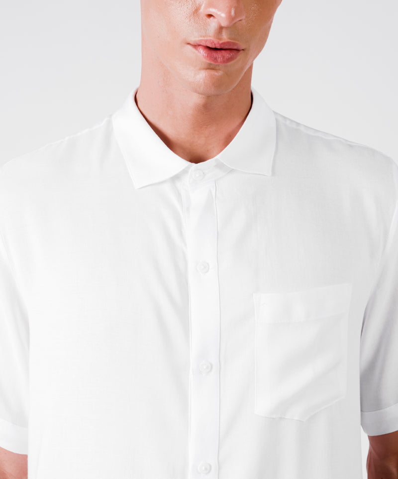 FLY SHORT SLEEVE WHITE SHIRT - DE LA ROSA TULUM