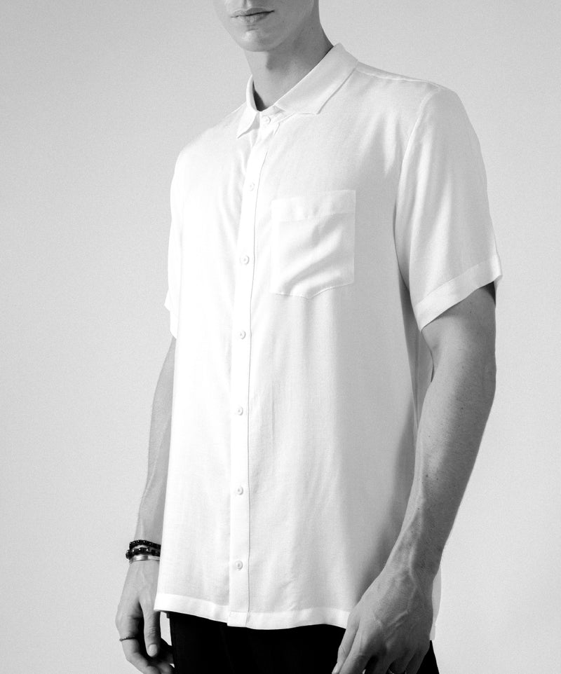 FLY SHORT SLEEVE WHITE SHIRT - DE LA ROSA TULUM