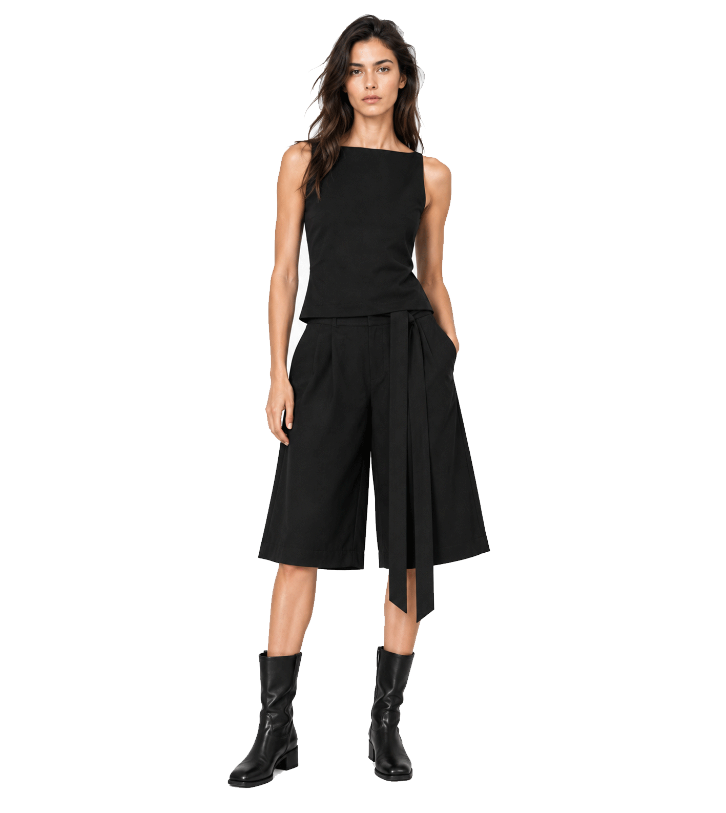 SAMURAI BLACK CROPPED PANTS