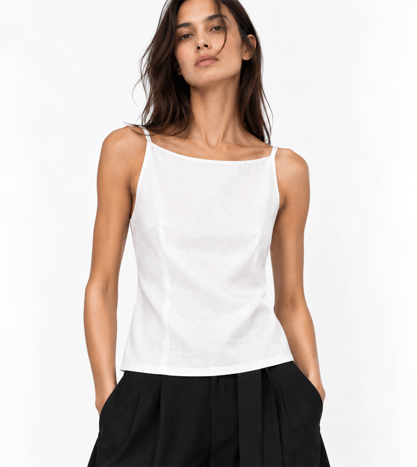 HORIZON WHITE LINEN TOP