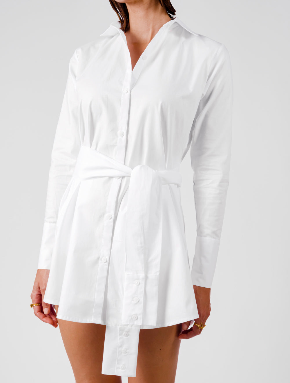 HUG WHITE SHIRT DRESS - DE LA ROSA TULUM