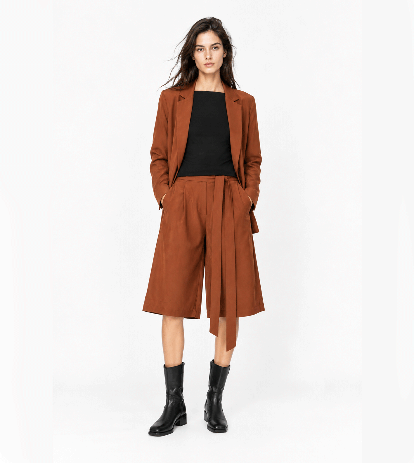 SAMURAI BROWN CROPPED PANTS