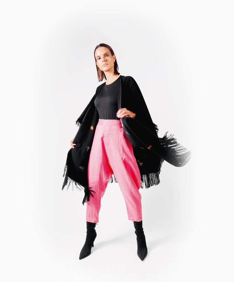 NO GRAVITY BLACK PONCHO - DE LA ROSA TULUM