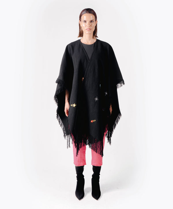 NO GRAVITY BLACK PONCHO - DE LA ROSA TULUM