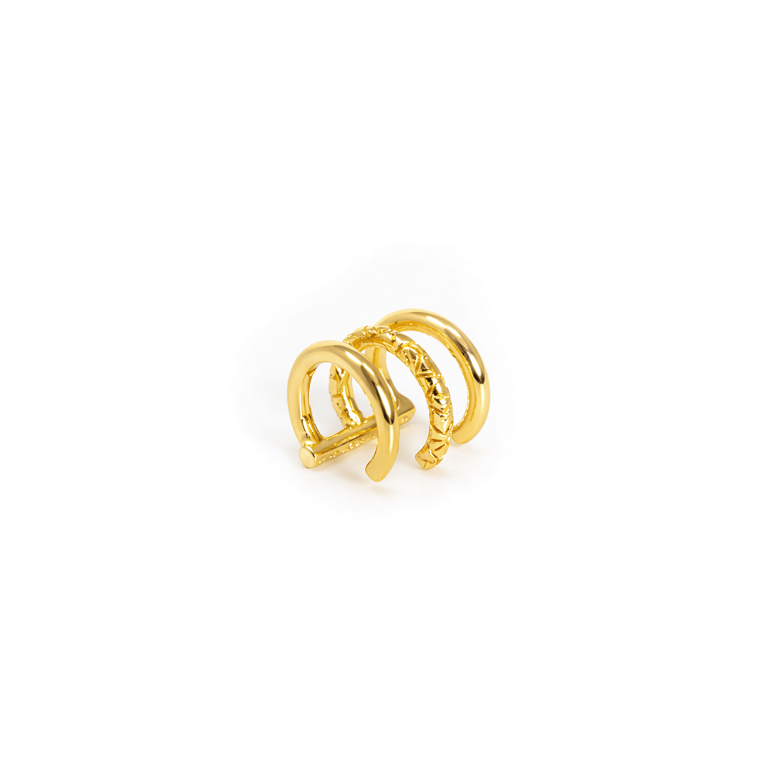 SNAKE GOLD TRIPLE-BAND EAR CUFF - DE LA ROSA TULUM