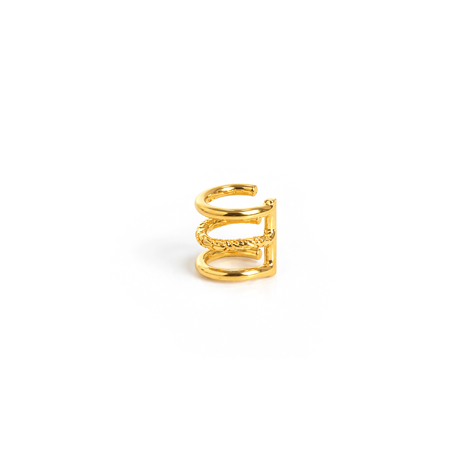 SNAKE GOLD TRIPLE-BAND EAR CUFF - DE LA ROSA TULUM