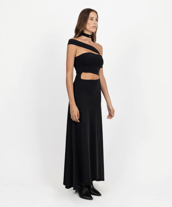 LIMITLESS ASYMMETRIC LONG DRESS