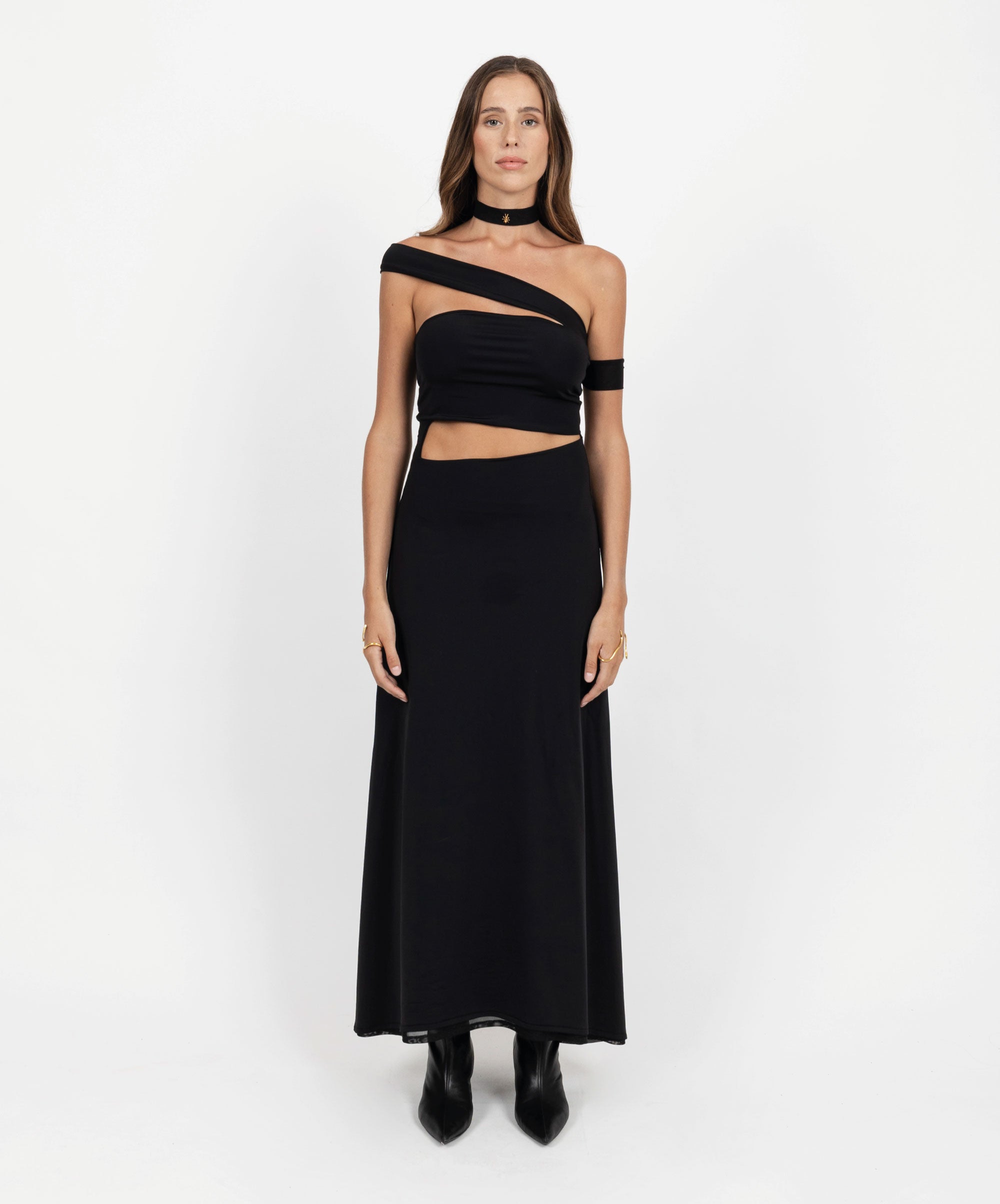 LIMITLESS ASYMMETRIC LONG DRESS - DE LA ROSA TULUM