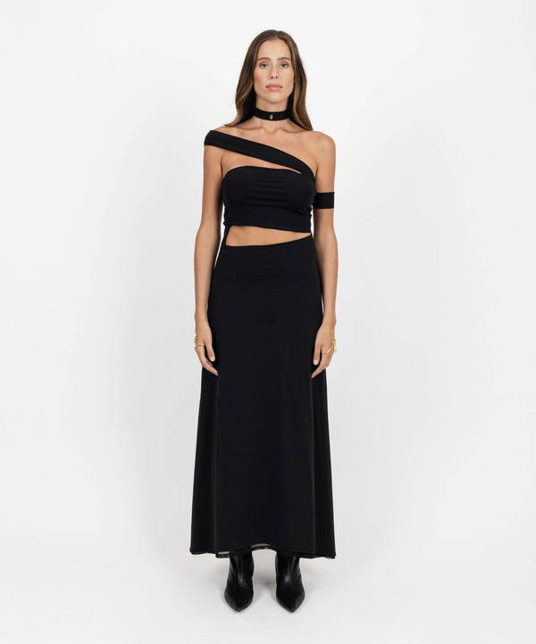 LIMITLESS ASYMMETRIC LONG DRESS