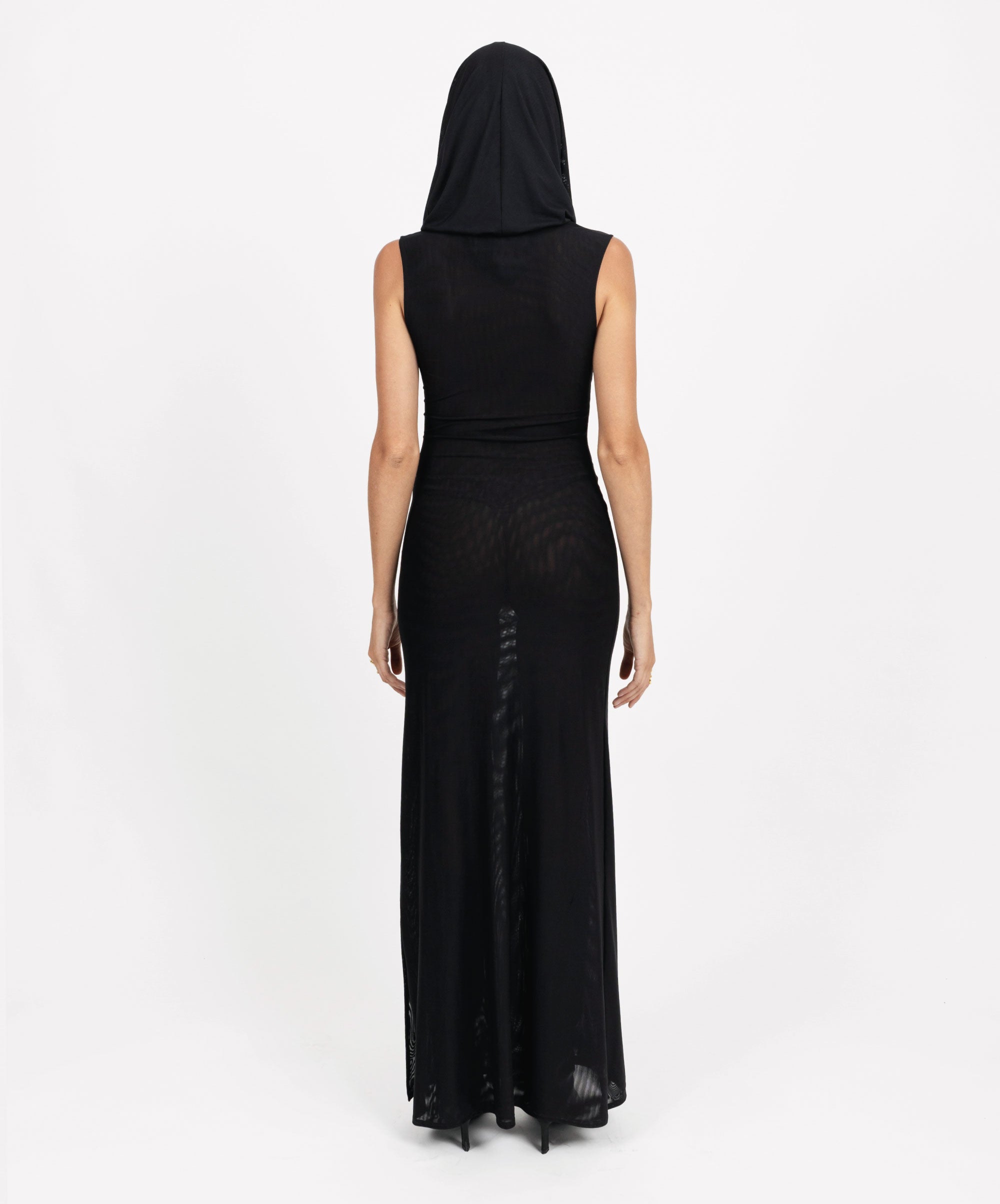 AHEAD SLEEVELESS HOODED DRESS - DE LA ROSA TULUM