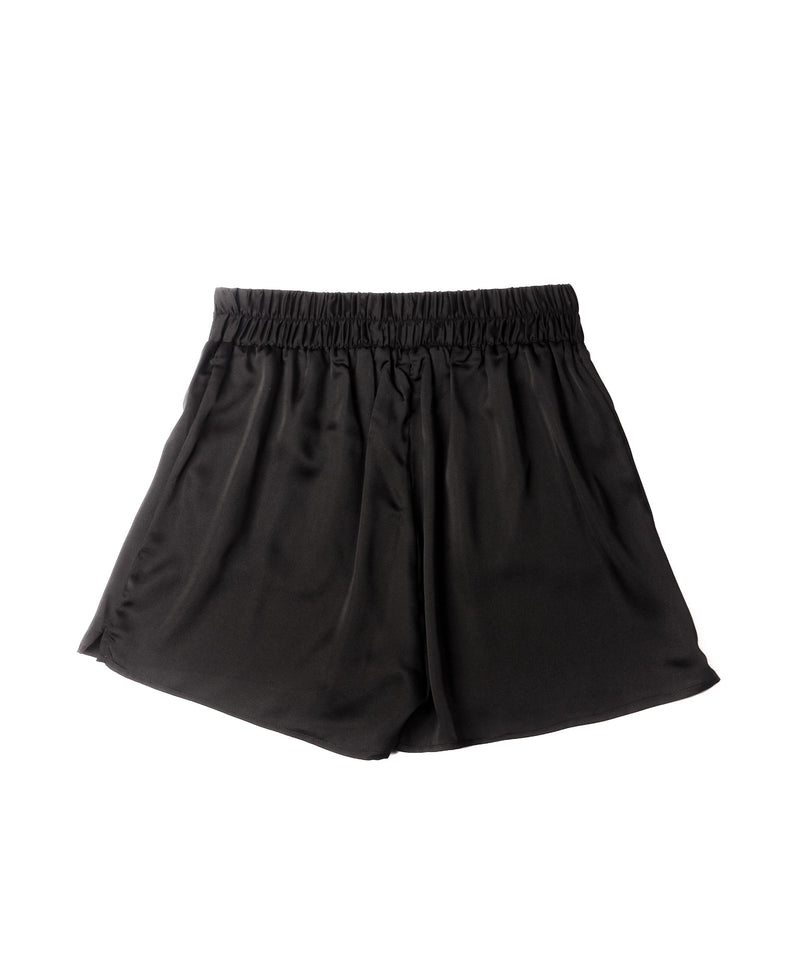 YES SATIN BLACK SHORTS