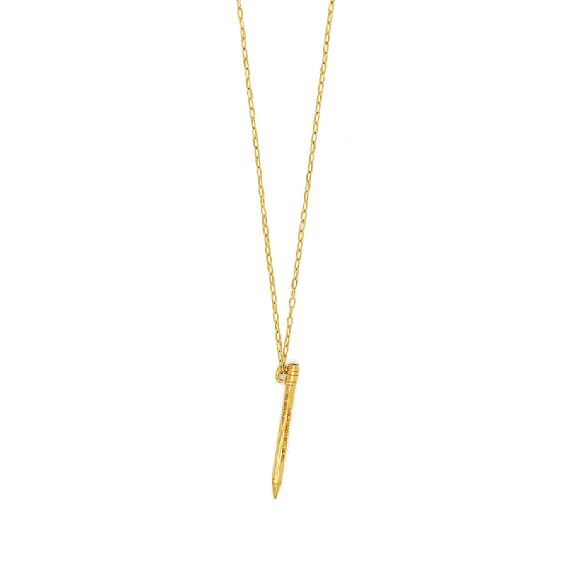 WRITE YOUR OWN STORY GOLD PENCIL PENDANT - DE LA ROSA TULUM