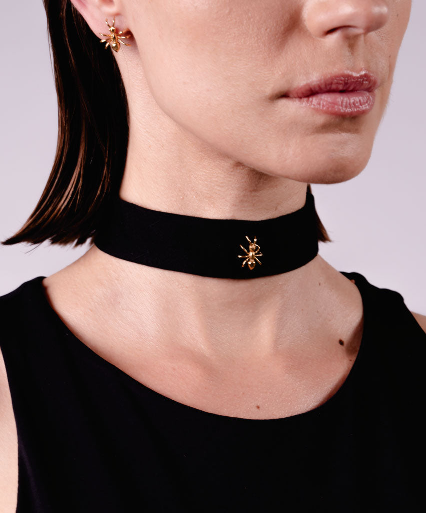 LINEN BLACK CHOKER - DE LA ROSA TULUM