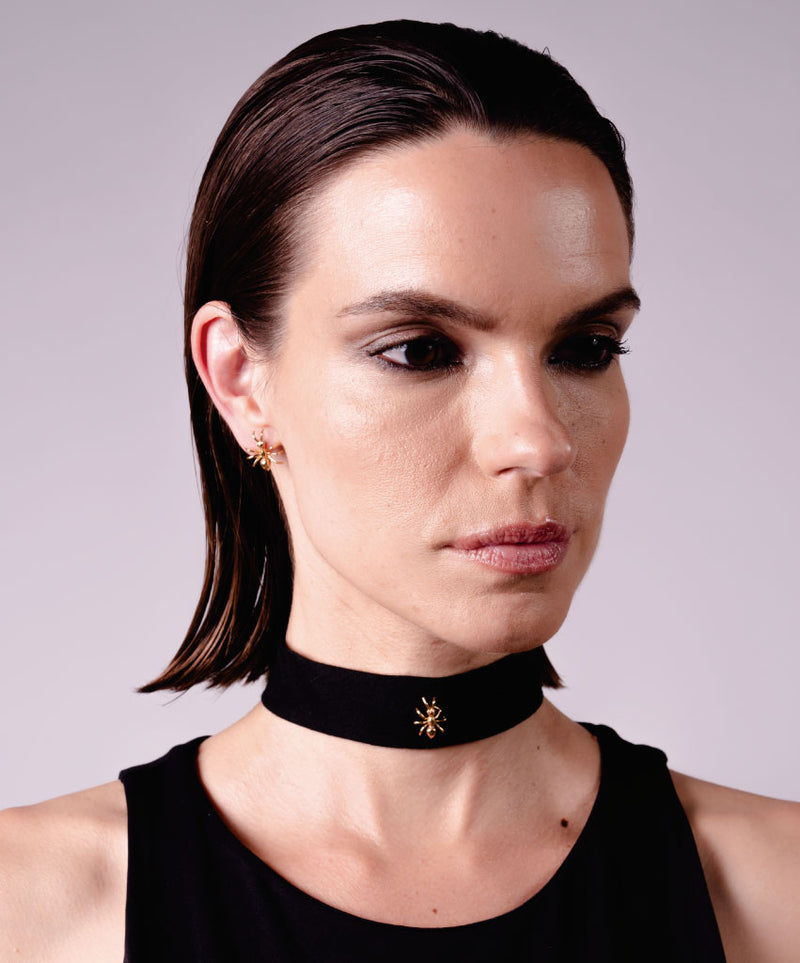 LINEN BLACK CHOKER - DE LA ROSA TULUM