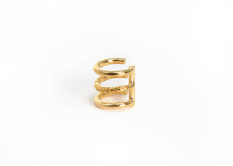 ENDLESS EVOLUTION GOLD TRIPLE-BAND EAR CUFF - DE LA ROSA TULUM