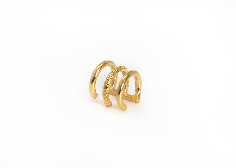 ENDLESS EVOLUTION GOLD TRIPLE-BAND EAR CUFF - DE LA ROSA TULUM