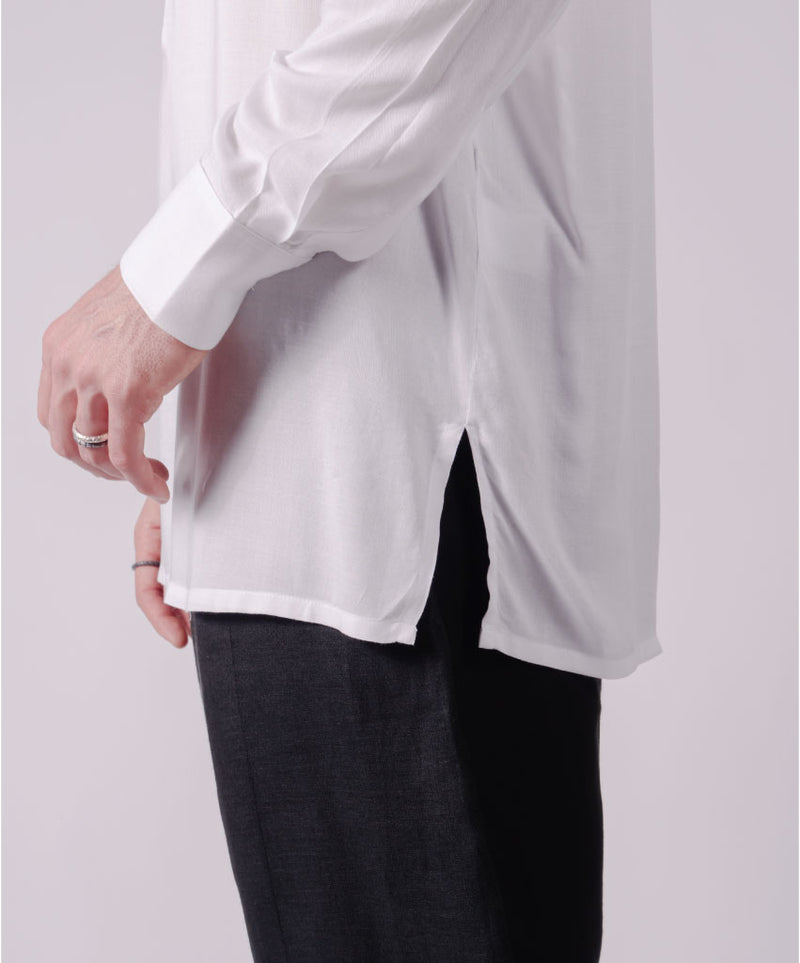 SHHHIRT WHITE VISCOSE SHIRT - DE LA ROSA TULUM