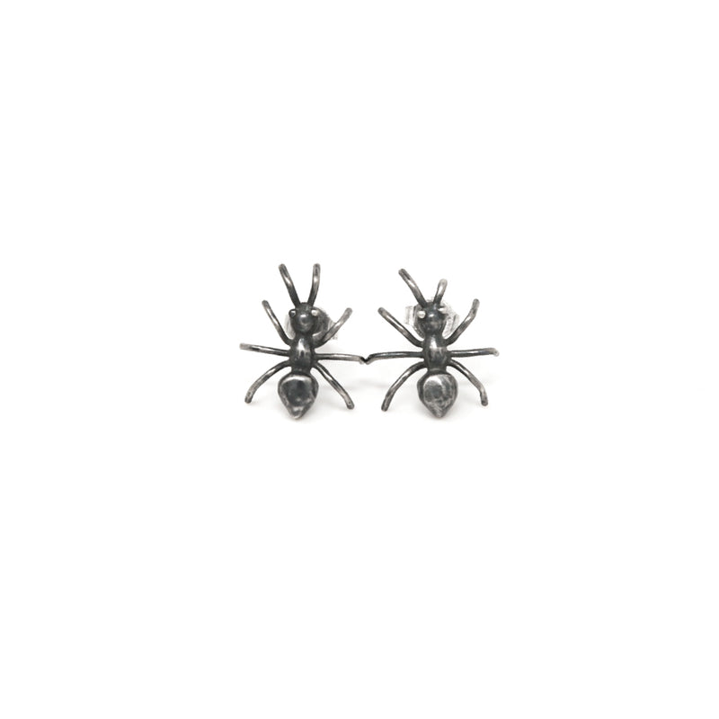 ANT BLACKENED SILVER EARRINGS - DE LA ROSA TULUM