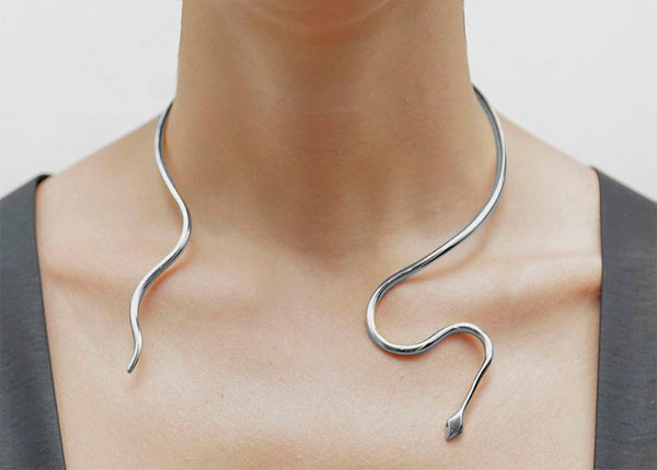 FEARLESS SNAKE SILVER CHOKER - DE LA ROSA TULUM