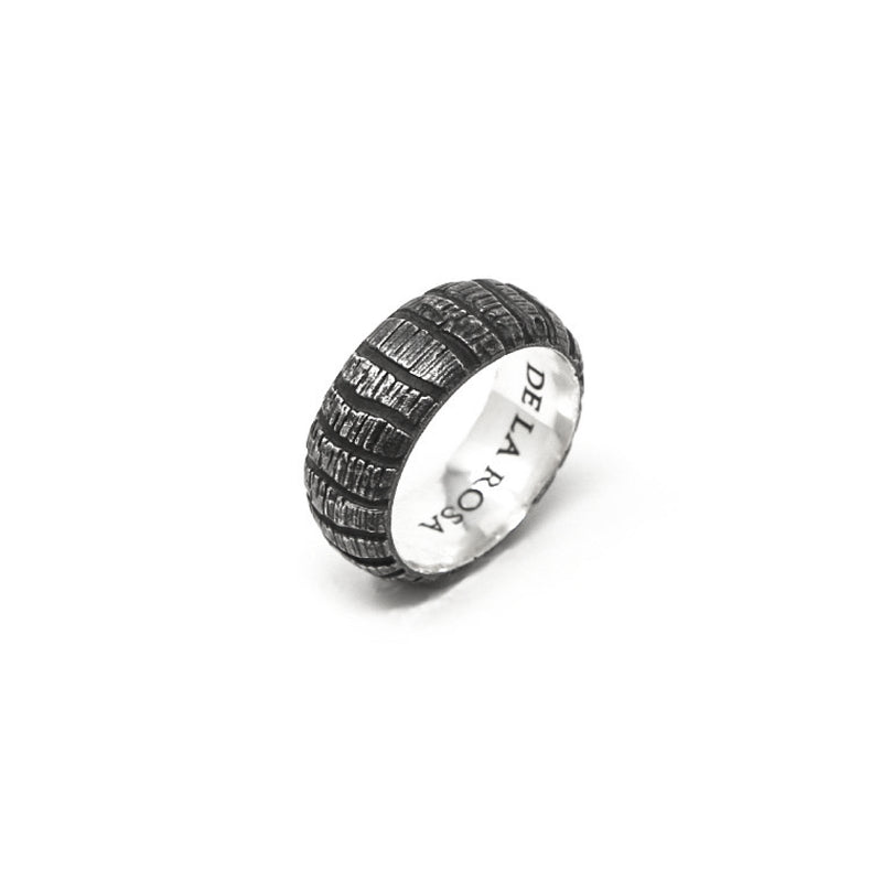 JUNGLE BLACKENED SILVER RING 10 mm - DE LA ROSA TULUM