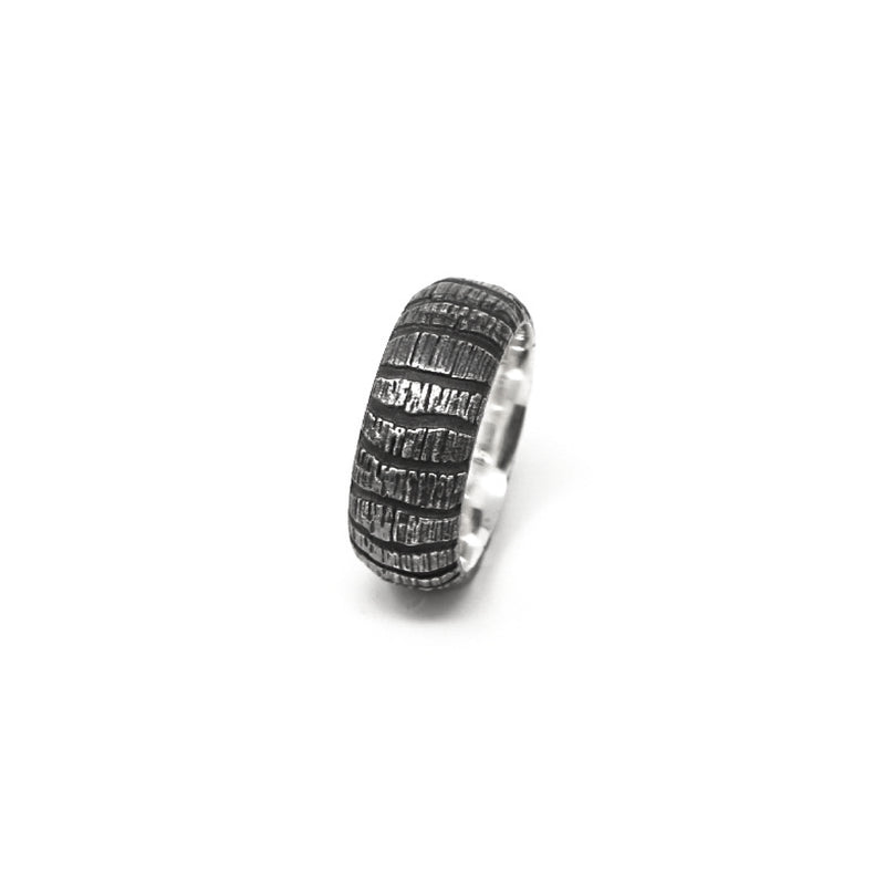 JUNGLE BLACKENED SILVER RING 10 mm - DE LA ROSA TULUM