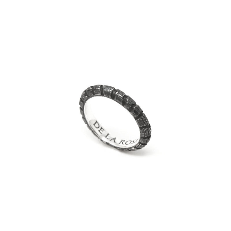 JUNGLE BLACKENED SILVER RING 4mm - DE LA ROSA TULUM