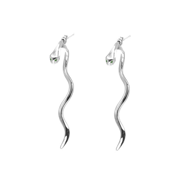 SNAKE SILVER EARRINGS - DE LA ROSA TULUM